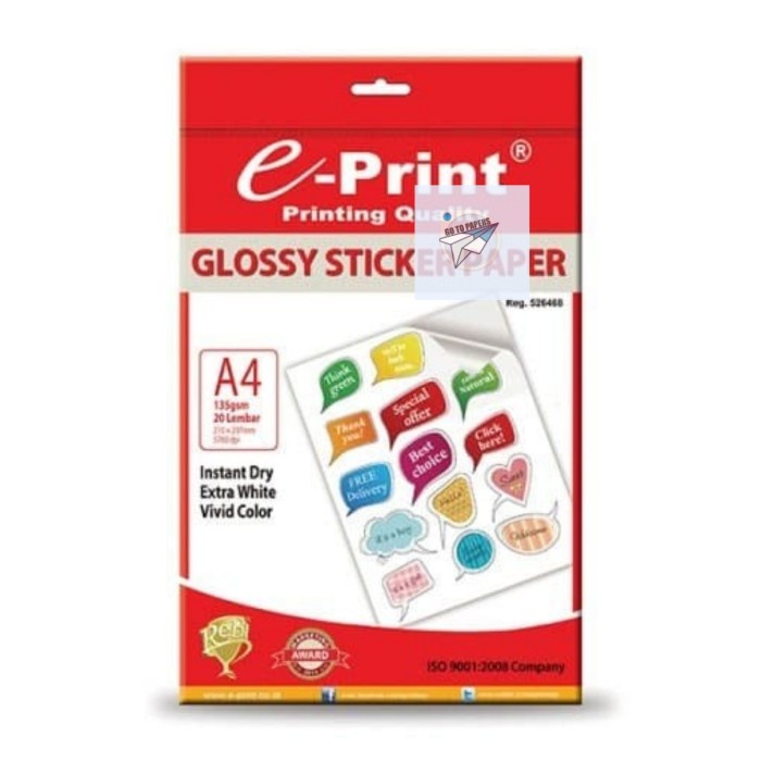 

Eprint Sticker Glossy Paper 135Gram - A4