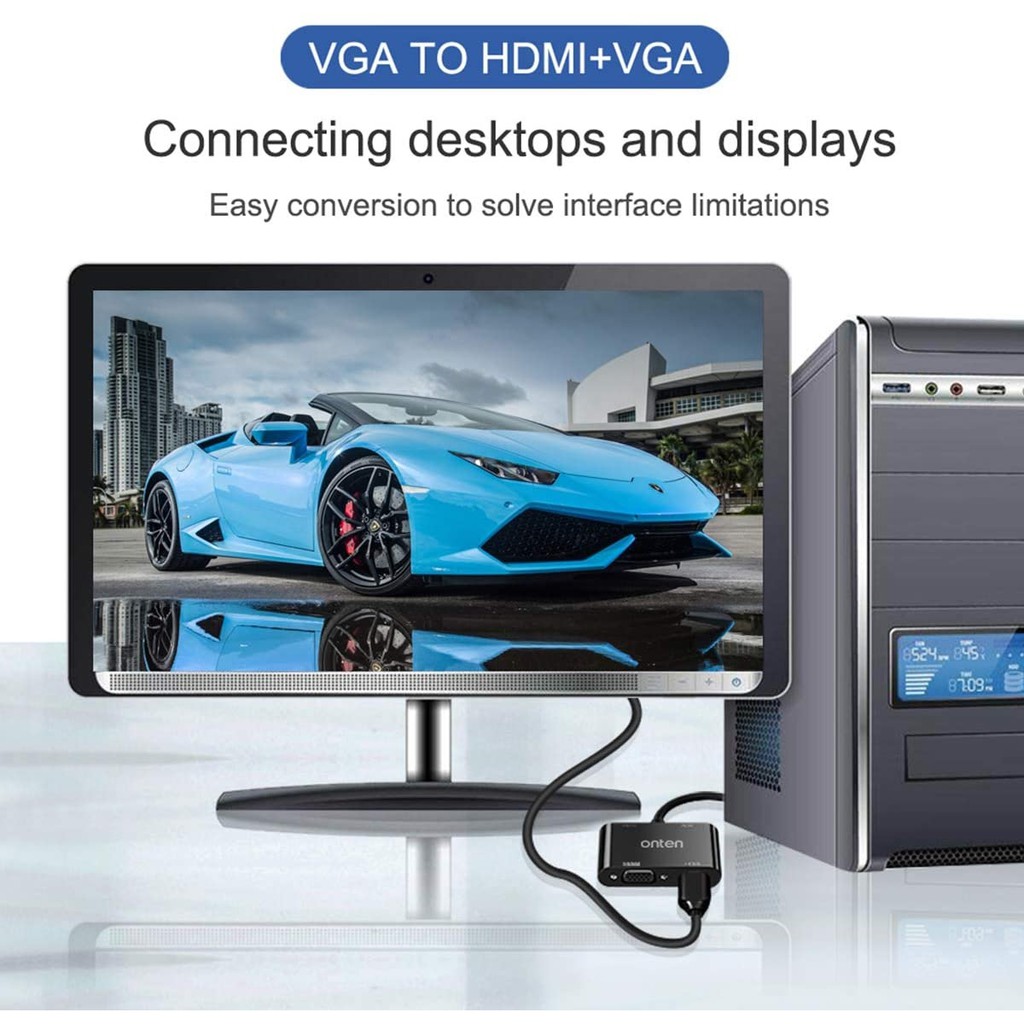 ONTEN OTN-5138HV - VGA Splitter to VGA and HDMI for PC and Laptop - VGA Splitter ke VGA dan HDMI