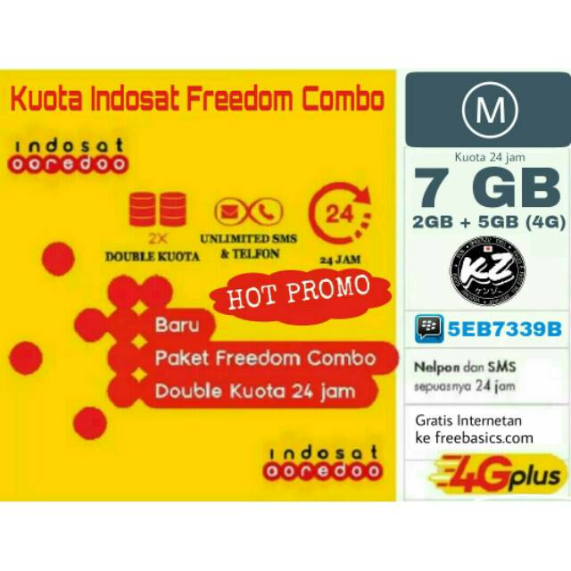Promo Kuota Indosat Freedom Combo M 7GB