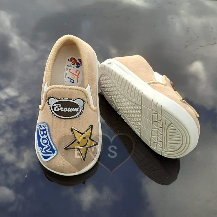 TOKOERS SOL09 Sepatu Slip On Anak Laki Laki banyak motif Umur 1 2 3 thn - boy dan bintang