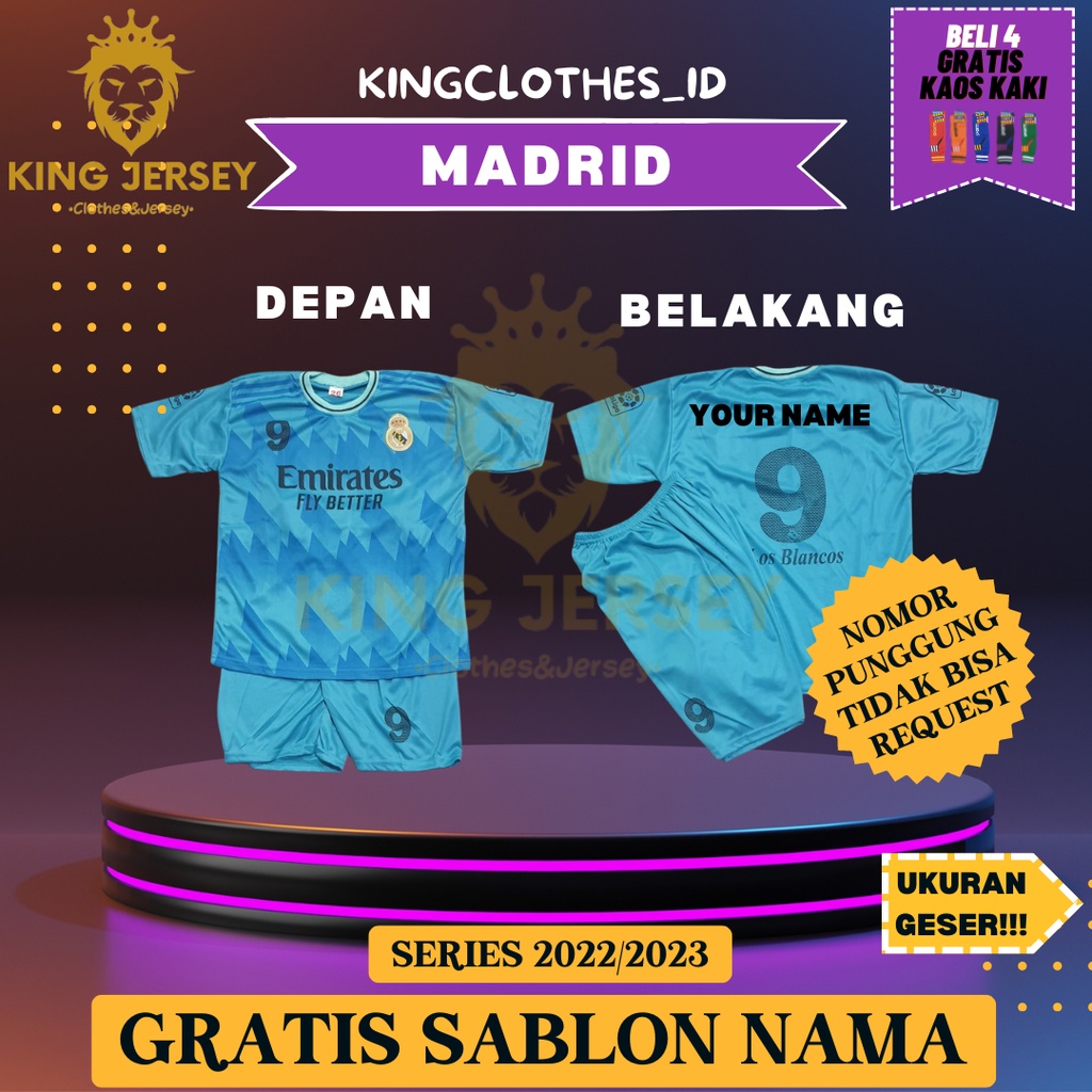 JERSEY BOLA MADRID UNTUK ANAK ANAK 0-15 TAHUN KEATAS