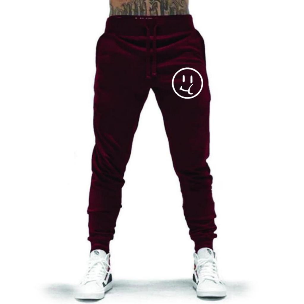 CELANA PANJANG JOGGER SMILEY UNISEX BAHAN FLEECE TEBAL / KUALITAS BAGUS / JOGGER PRINTING