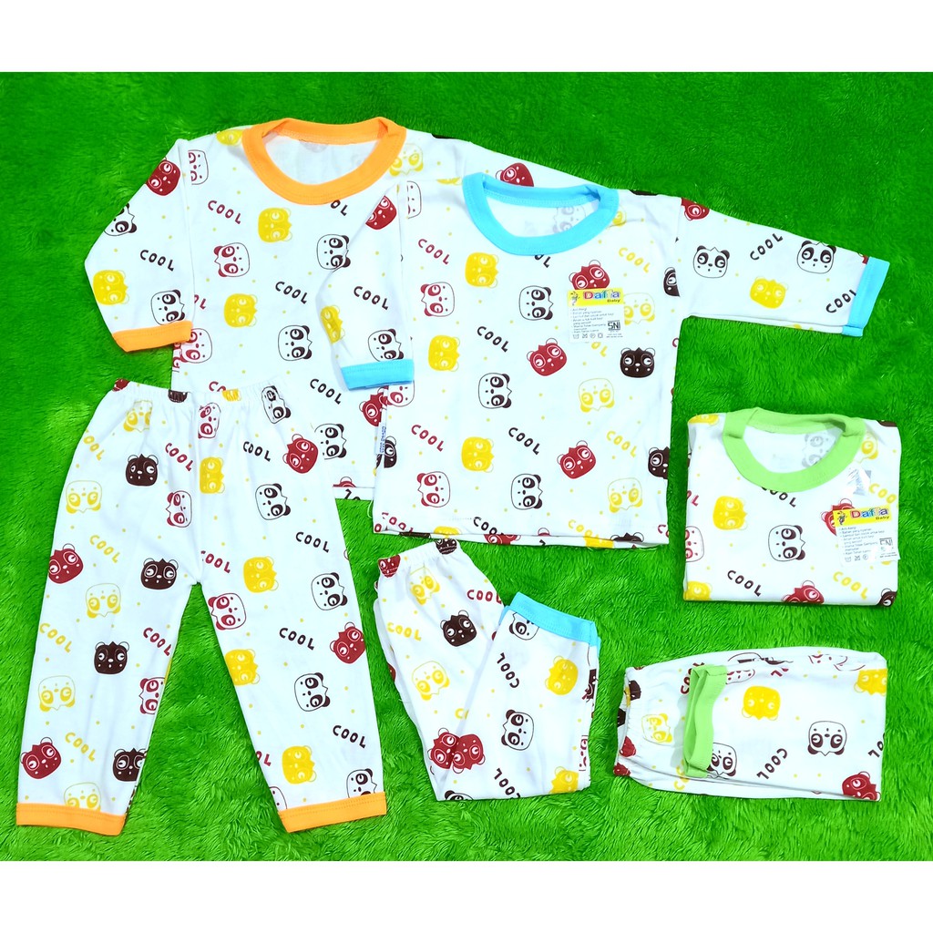 Setelan Piyama Panjang SNI Daffa Baby Motif Oblong / Set Baju Panjang Bayi / baju tidur bayi
