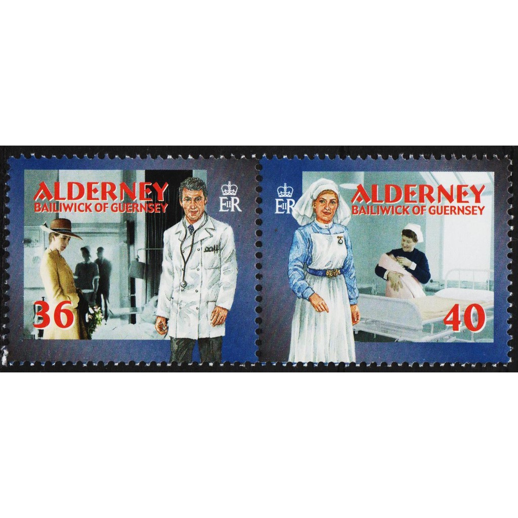 

Perangko Filateli A5-140 Alderney MNH 2v 26.04.2001 Health Service s