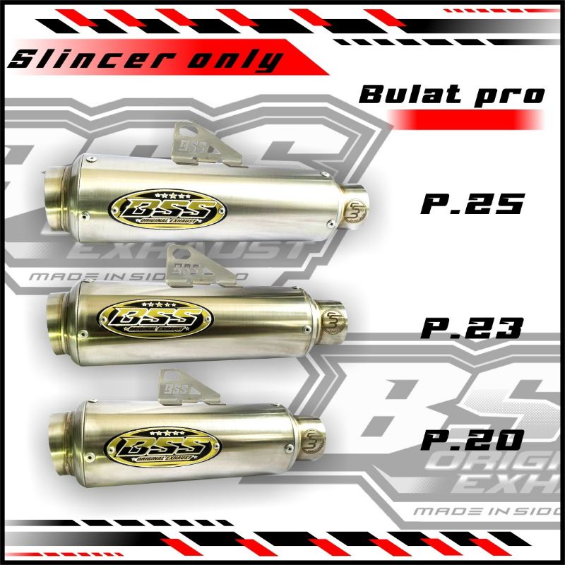 knalpot orginal bss type bulat pro muffler aja