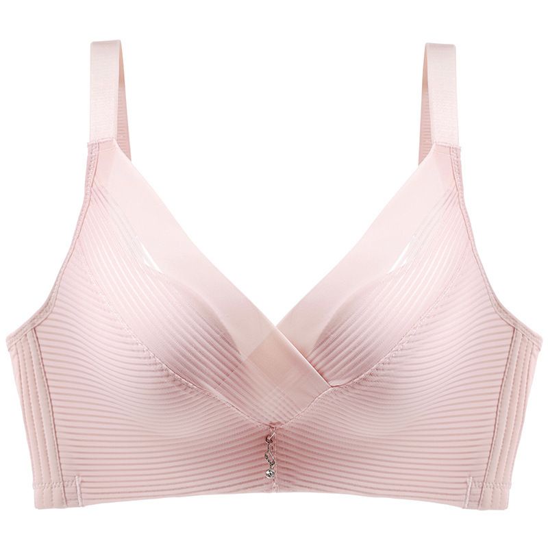 [ LINGERIE MASTER ] - (B-21) Bra Wanita Push-Up Isi Busa Tali Strap dan Bahan Lace Breathable Lingerie Hiasan Bordir-B-21 Pink