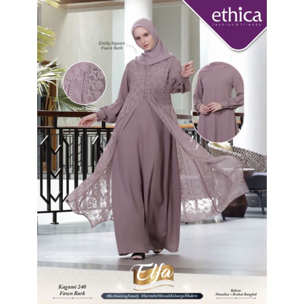 Gamis Elfa - Kagumi 240 Fawn Bark | By Ethica KagumiTerbaru