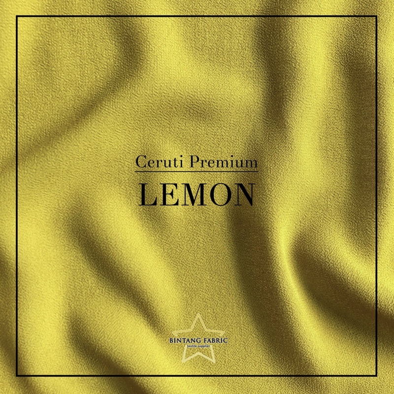 Bahan Kain Ceruti Ceruty Babydoll Premium 1 meter-Lemon