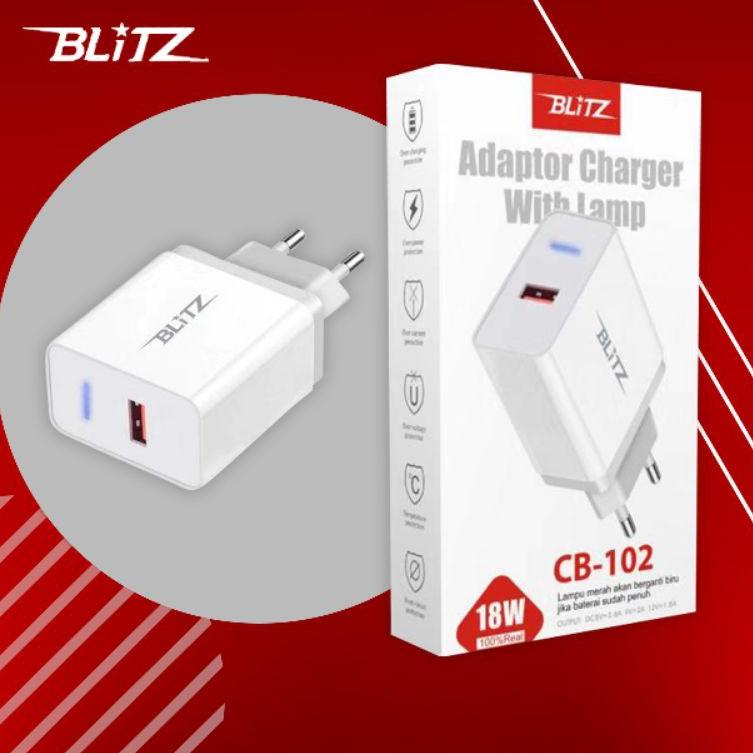 ㆂ Adaptor Charger BLiTZ CB102 Qualcomm 3.0 Fast Charging + Lampu bisa berubah メ