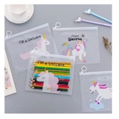 

Tempat Pensil Transparan T99 Unicorn & Pink Panther / Map File Unicorn / Zipper Bag