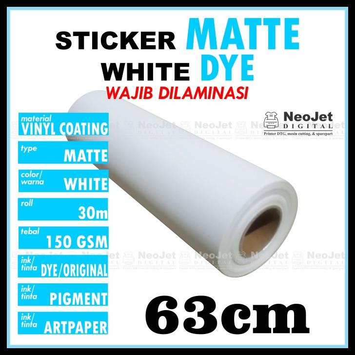 

Stiker Sticker Vinyl Matte Inkjet Dye Doff Doft Mate 63 Cm Putih Matt