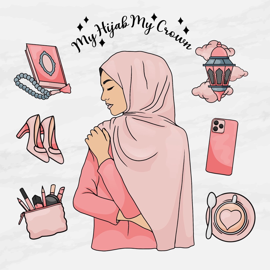 

Sticker Hijab Muslim Aesthetic Journaling Traveling - Sticker fashion Muslim