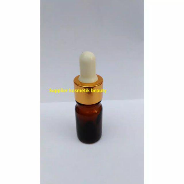 Botol Pipet 15 Ml Tebal Gold - Coklat Tip Putih