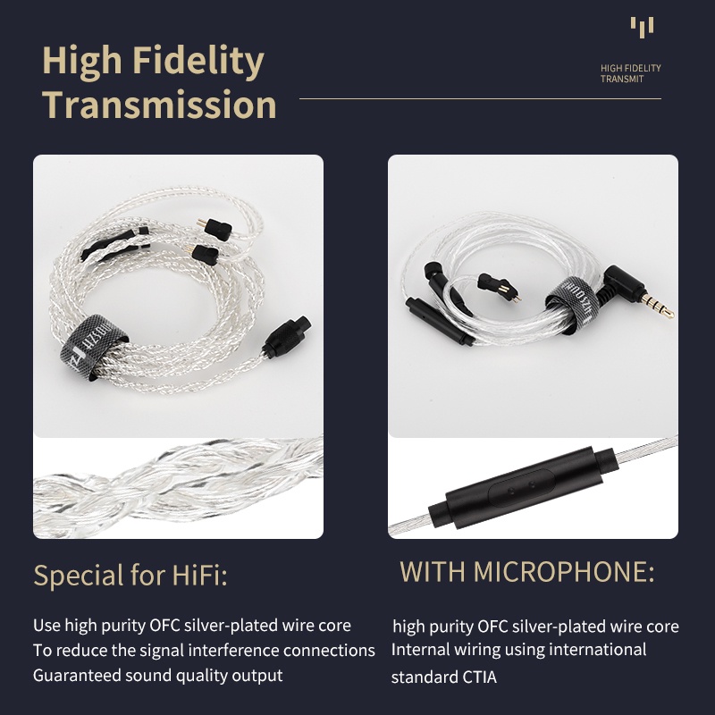 Hzsound Heart Mirror Pro Earphone In ear HiFi 2 Pin Dengan Kabel Konektor 10mm