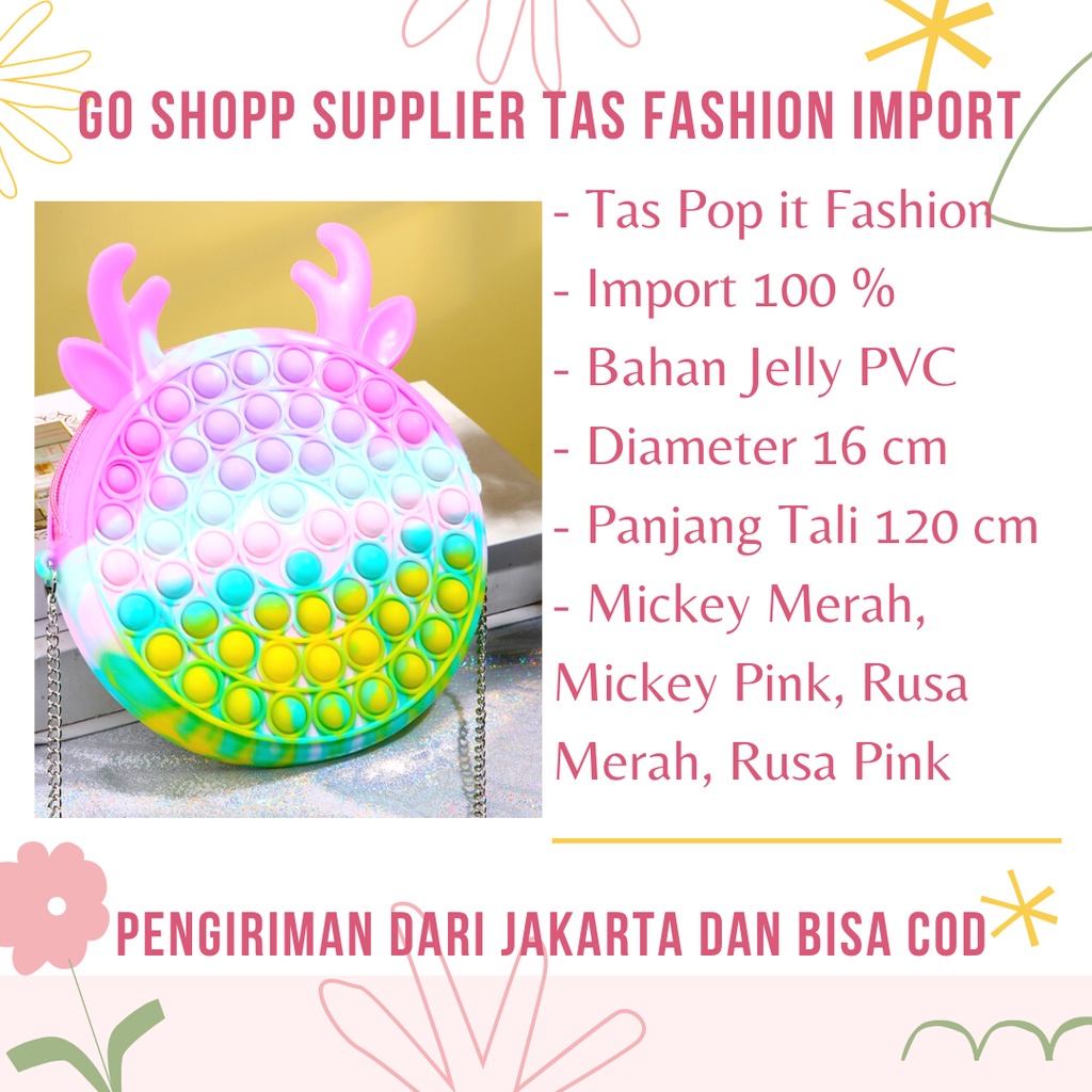 Tas Pop it Besar Anak Import - Tas Selempang Pop it Anak Lucu Import - Tas POP IT Rainbow Makaron Import - Tas Anak Pop it Fidget Toy Mainan Penghilang Stress [JL08]