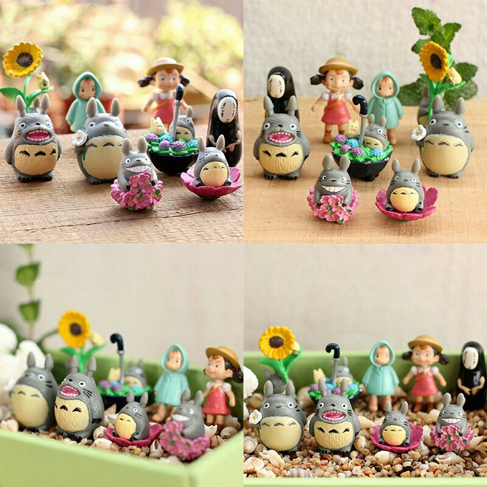 Figure Totoro 1 Set Isi 9 Pcs / Topper Kue Totoro 1 Set Isi 9 Pcs