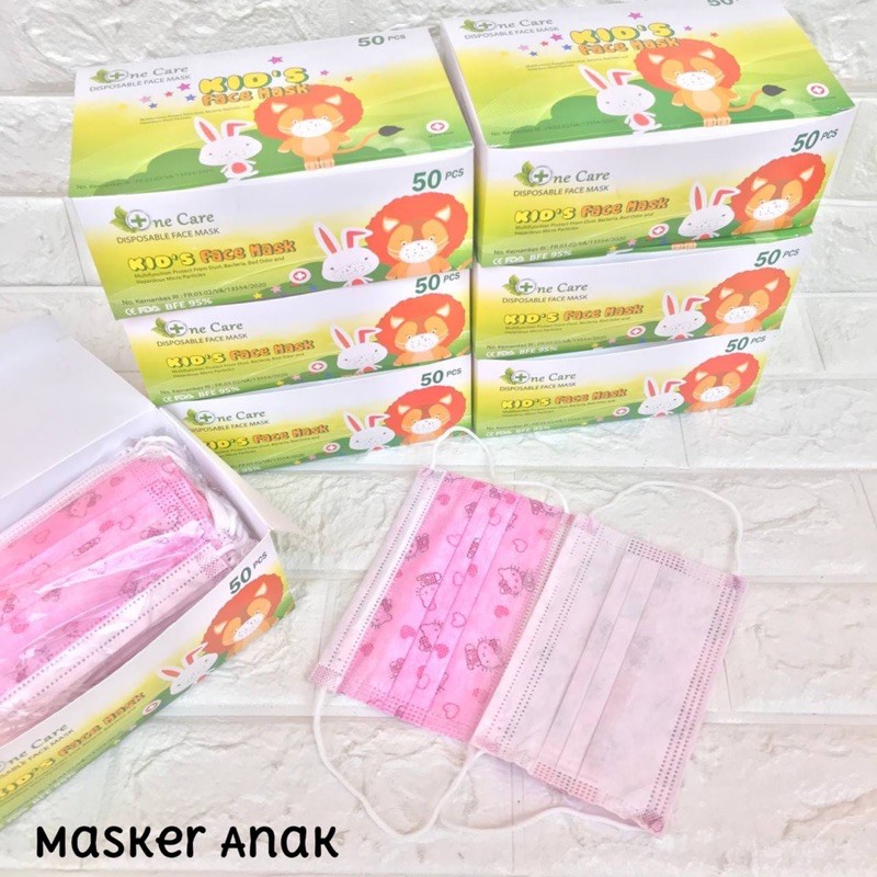 MASKER ANAK MOTIF 3PLY BOX RANDOM / MASKER ANAK EARLOOP NONWOVEN MURAH