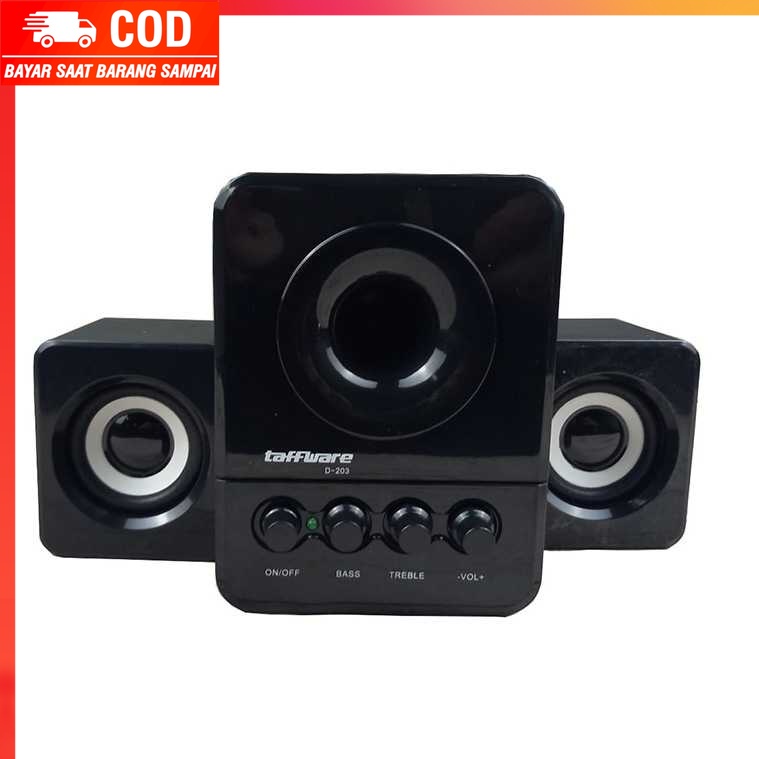 (100% BARANG ORI) Taffware Speaker Stereo 2.1 with Subwoofer &amp; USB Power - D-203