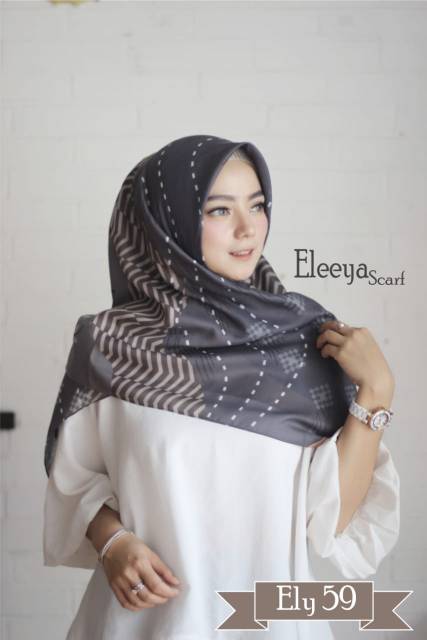 HIJAB SEGIEMPAT MOTIF ELY 59 || Eleeya Scarf