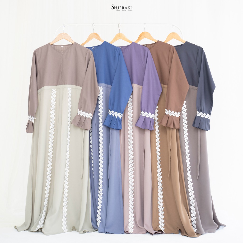 Gamis Dewasa Syari Family SET Couple / Sarimbit Lebaran SEANNA Dress ORI by Shieraki Indonesia