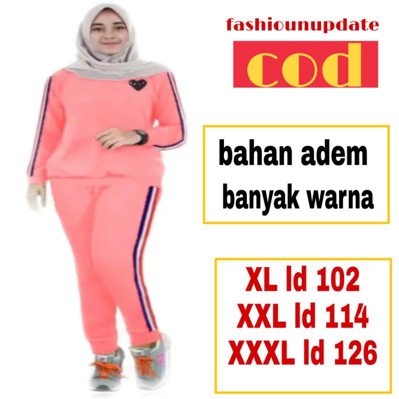 BAJU OLAHRAGA WANITA TRAINING SENAM WANITA SETELAN BAJU WANITA JUMBO BAJU SENAM JUMBO CEWEK WANITA