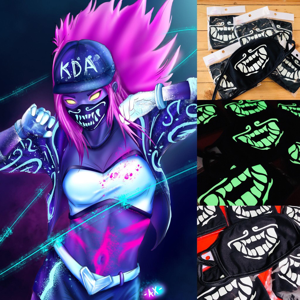 Masker K/DA Akali League of Legends Anime Gaming LOL Premium