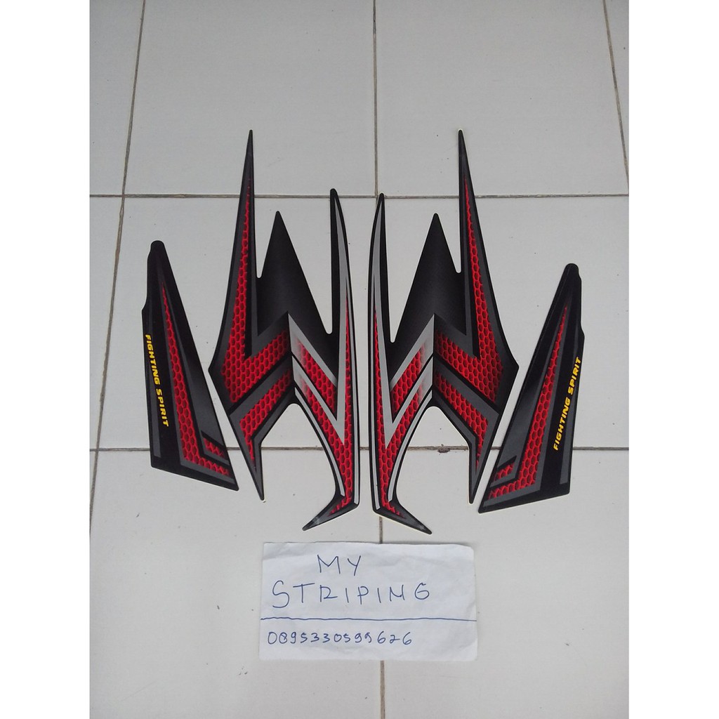 Stiker rx king 2004 merah hitam