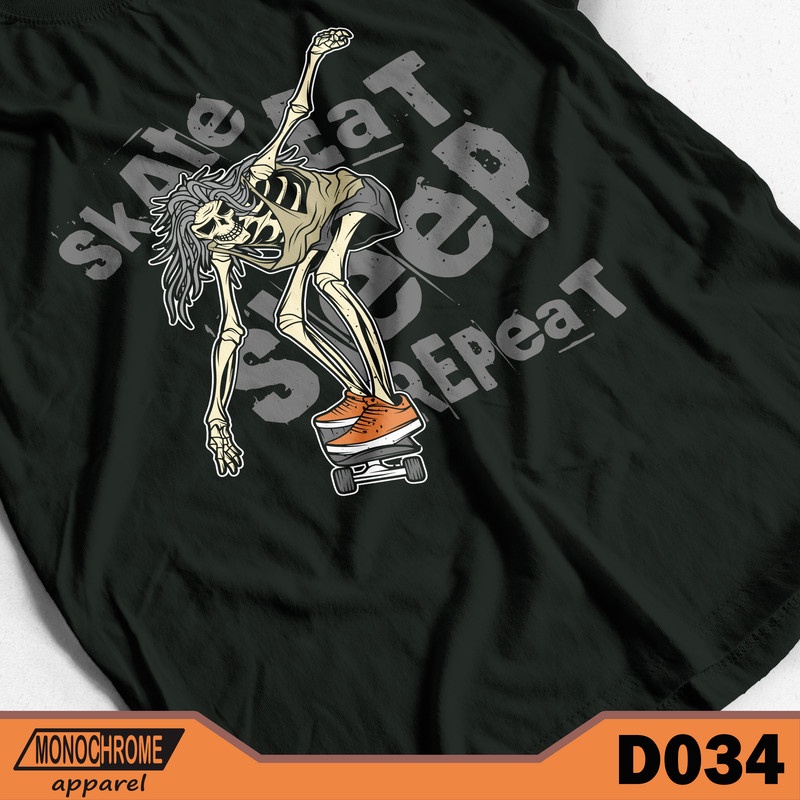 D034 Kaos Baju Distro Pria Skate Skater Skaters Skateboard