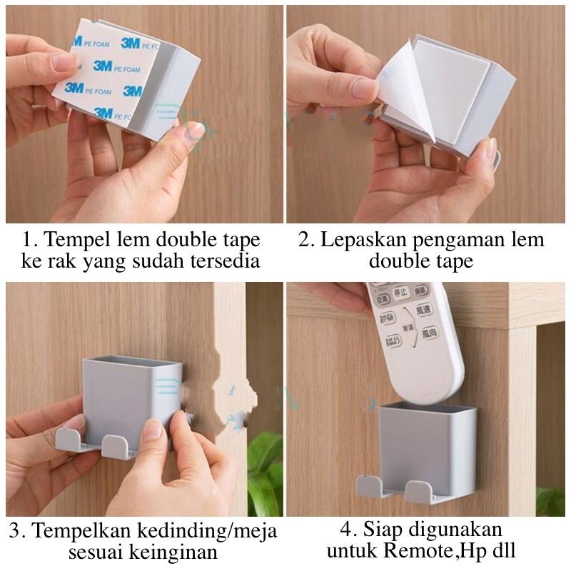 Rak Tempat HP Remote Tempel Tembok Holder HP Tempel Dinding Wall Phone Holder Gantungan HP Remot Holder Cas HP Tempel Tembok Dinding Rak handphone