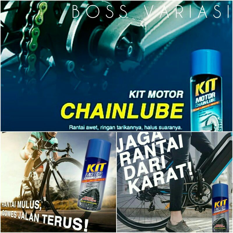 KIT Motor Chain Lube Aerosol 110 Ml (Pelumas Rantai Motor/Sepeda) Chainlube Oli Rantai