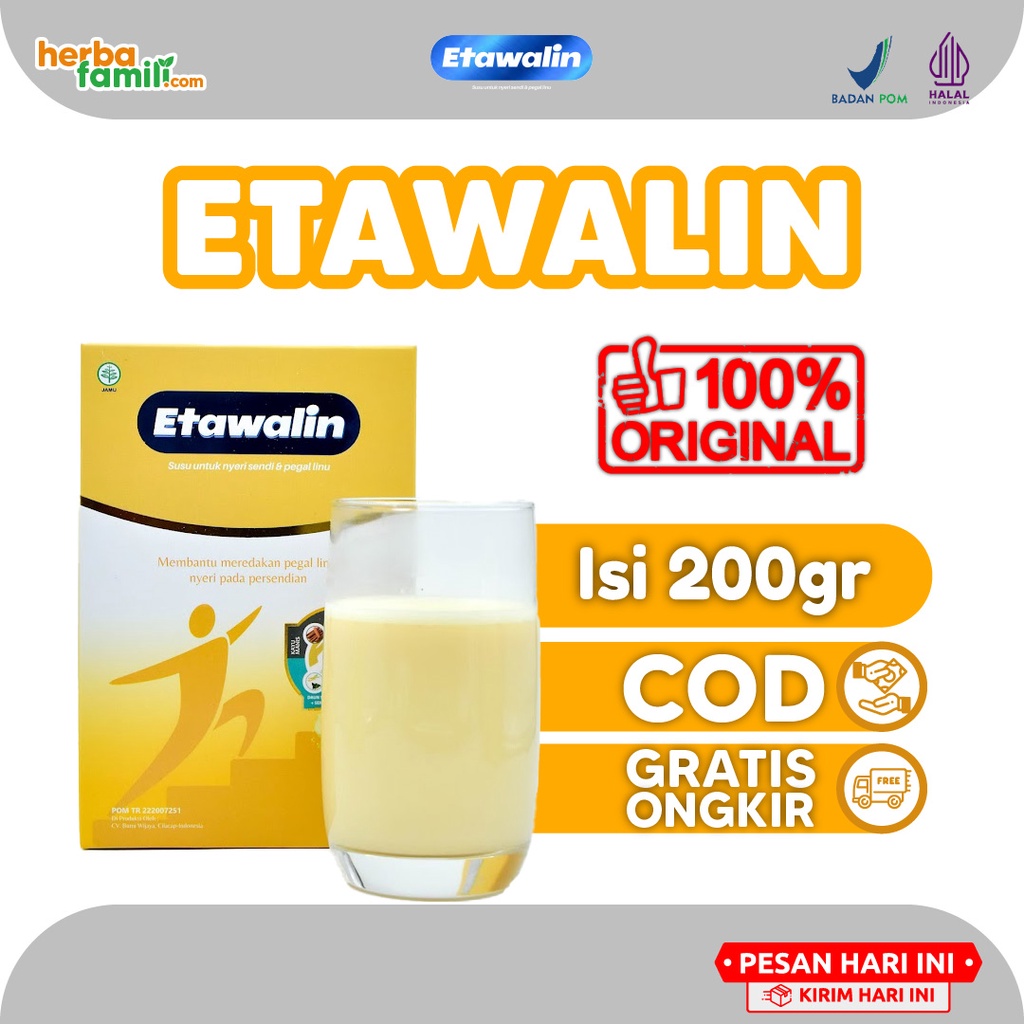 

Susu Etawalin Ori Original Asli - Susu Etawa Bubuk Atasi Nyeri Pinggang Sendi Lutut Rematik Asam Urat Aman Alami Halal BPOM Isi 200 gr