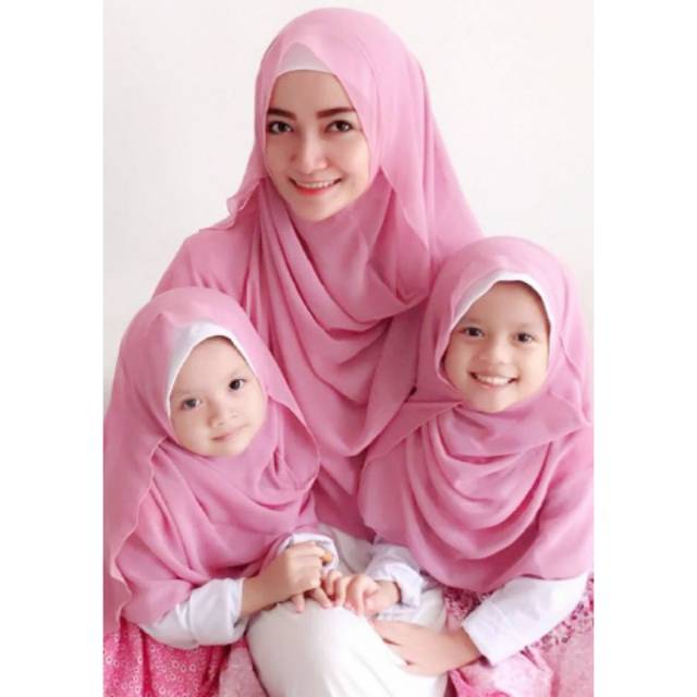 Hijab Instan Ceruti Couple Ibu dan Anak Dapat 3 pcs