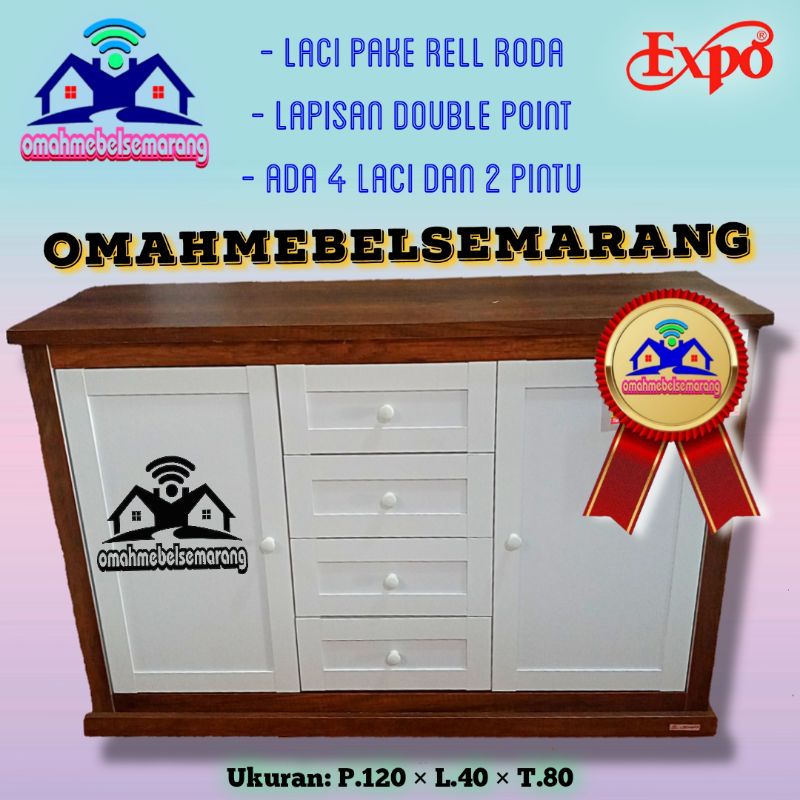 Buffet Credenza Sideboard EXPO MP2432 Rak Serba Guna Minimalis Modern