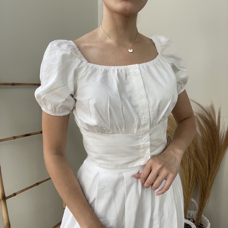 BRIE PUFFY TOP (atasan korea lengan balon)