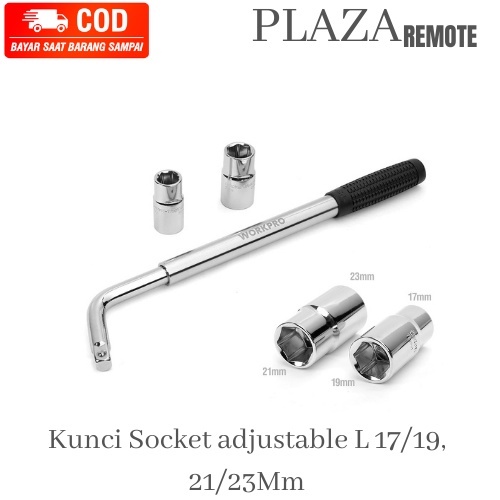 Kunci PEMBUKA Roda Ban Mobil Tarik 17mm -19mm dan 21mm - 23mm Telescopic Wheel Nut Wrench Pas Ring Perkakas  Mata Shock DOUBLE SOCK Alat Bengkel multifungsi