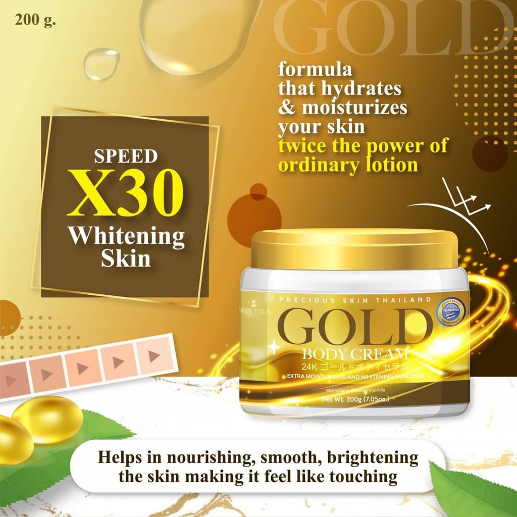 PRECIOUS SKIN BODY CREAM ELZA VITAMIN E LEMON VITAMIN C SNAIL WHITE HYA KOJIC GOLD