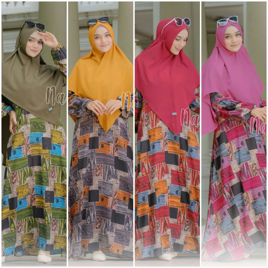 SET GAMIS NAURA DRESS BY SAVARA DAILY MYZTA INAYA EXCLUSIVE COLLECTION SETELAN HIJAB DRESS DASTER RU