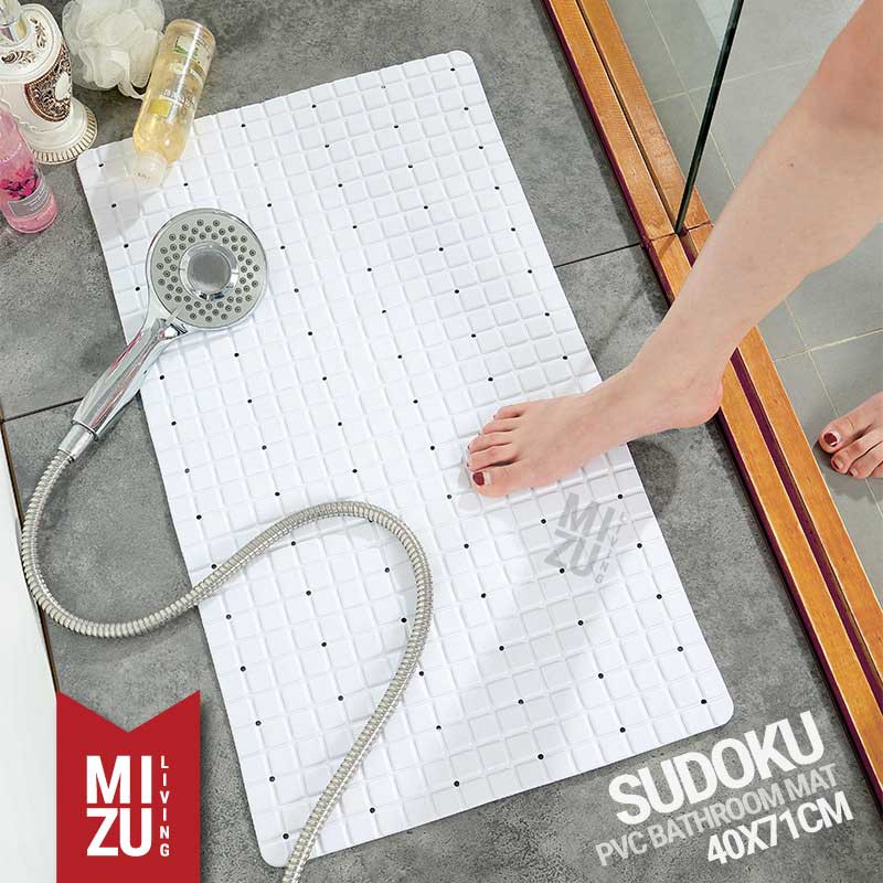 SUDOKU PVC Bathroom Mat Shower Bath Anti Slip Mat Keset Kamar Mandi PVC Penghisap Suction Cup 40x70