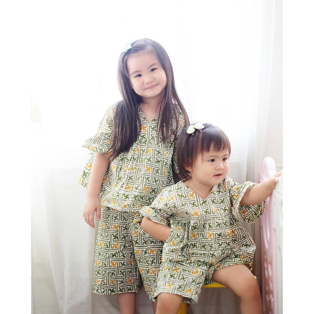 Setelan Batik Anak - Baju Batik Anak Perempuan - Baju Rumah Anak Perempuan