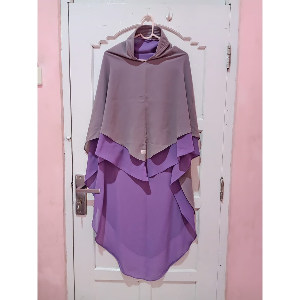 PRELOVED Khimar 2 layer hardpad premium