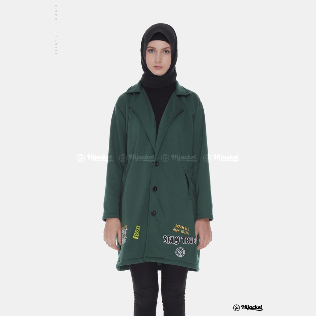 Hijacket Original Elma Hijaket Jaket Jacket Wanita Muslimah Jaket Blazer Cewek Jumbo Murah Terbaru Jaket Hijaber-AVOCADO