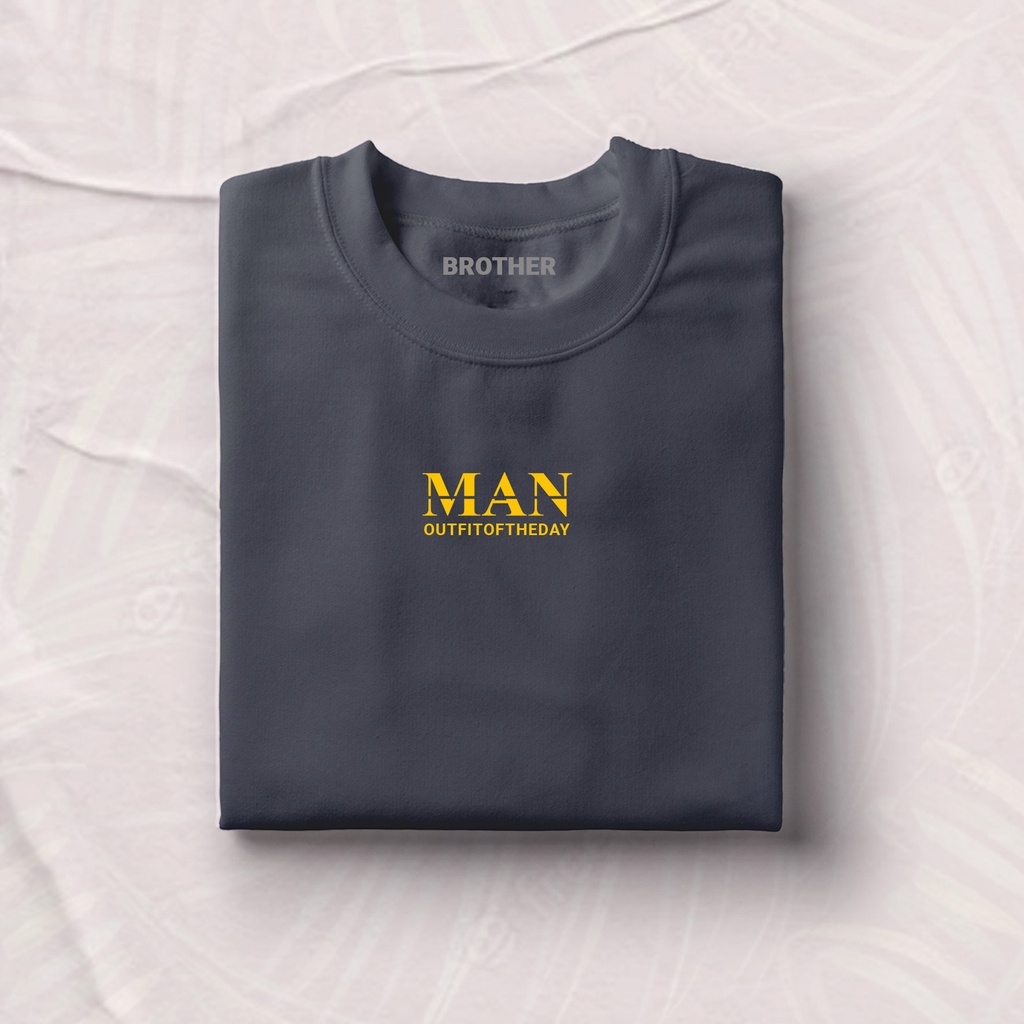 BROTHER STORE - Kaos Distro Pria - KAOS COWOK CEWEK - Kaos Kata Kata - Articel MAN Text KUNING Premium