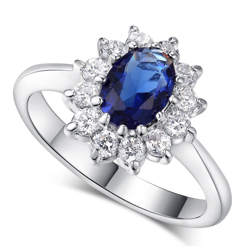 Cincin Cewek Wanita Lapis Emas Fashion ZYR076 gold plated blue diamond