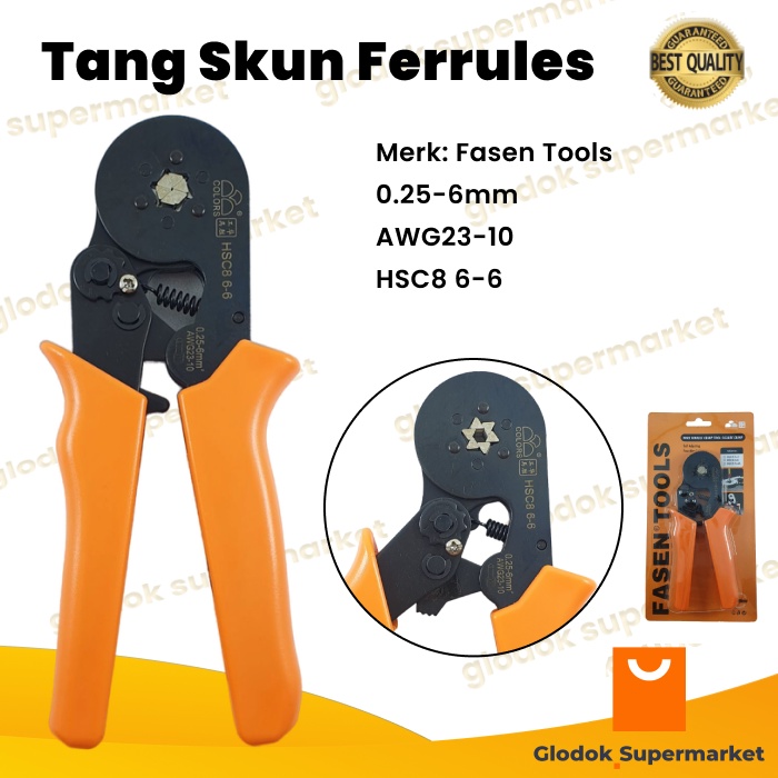 Tang Skun Ferrules 0.25-6mm AWG23-10 HSC8 6-6 Crimping Tool