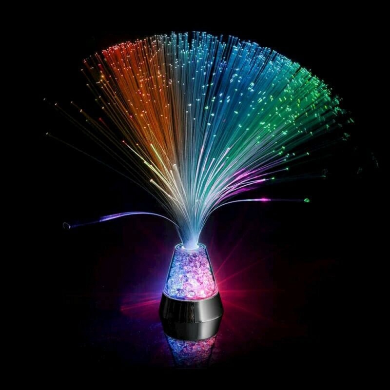 Tiktok Lampu Malam Led Fiber Optik Multi Warna Dengan Base Es Untuk Dekorasi Kamar Anak