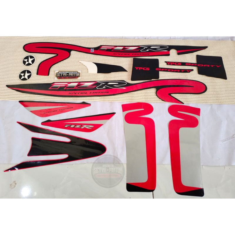Striping Strip Yamaha Fiz R Fis R Caltex Merah