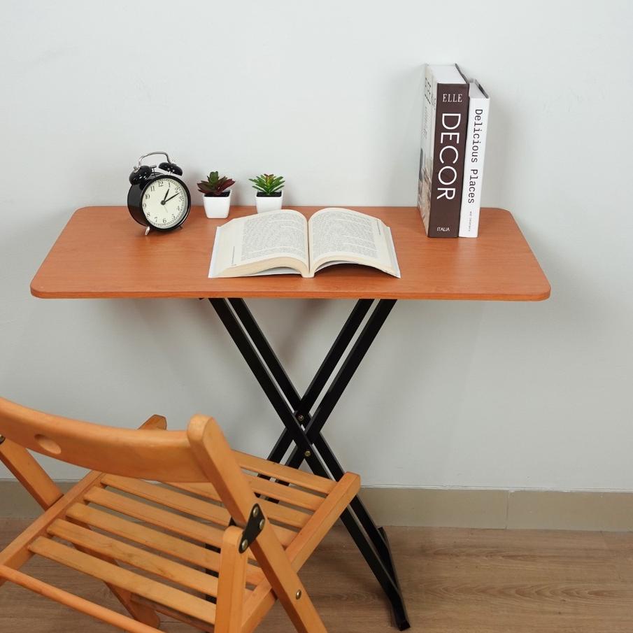 Trendy GUNINCO MEJA lipat kayu besi silang meja lapportable meja makan cafe bazar adjustable ,