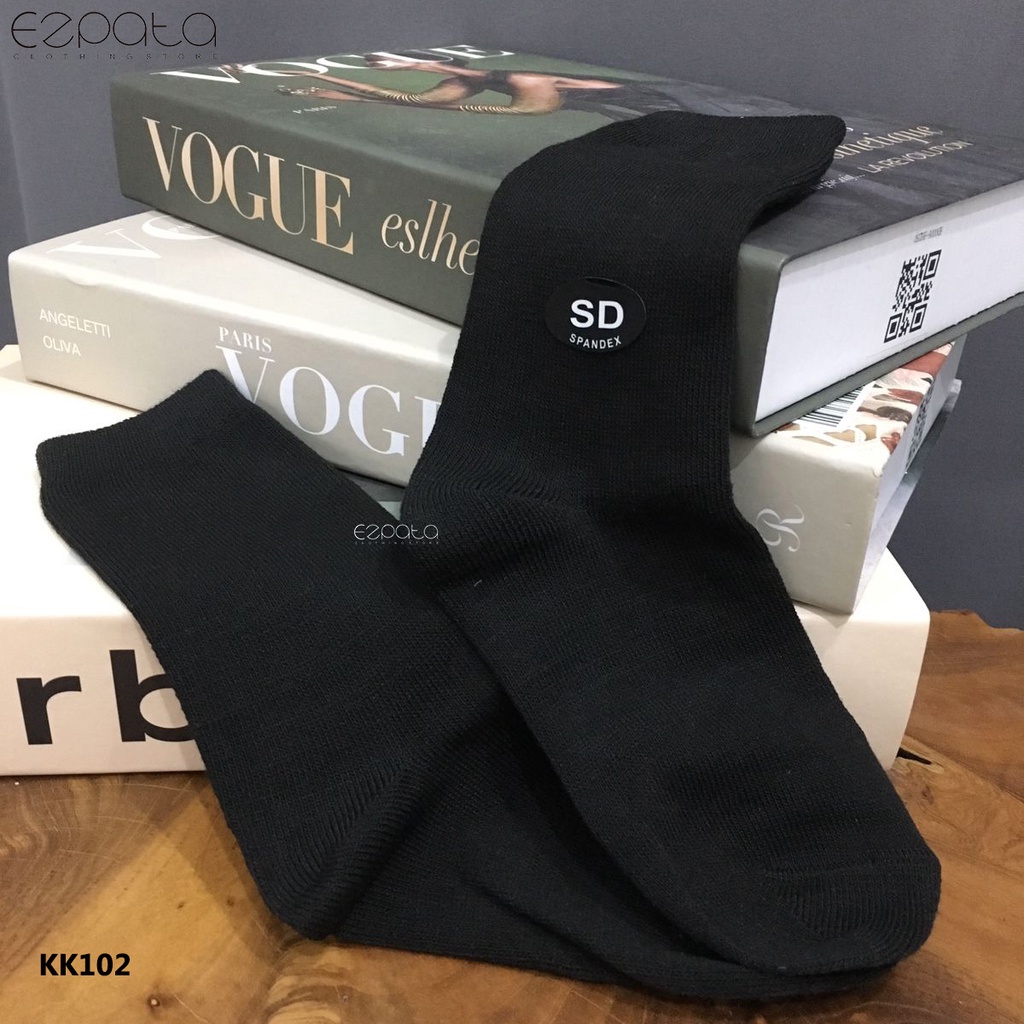 Ezpata Grosir Kaos kaki sekolah anak SD SMP SMA hitam polos sebetis bahan spandek polyester