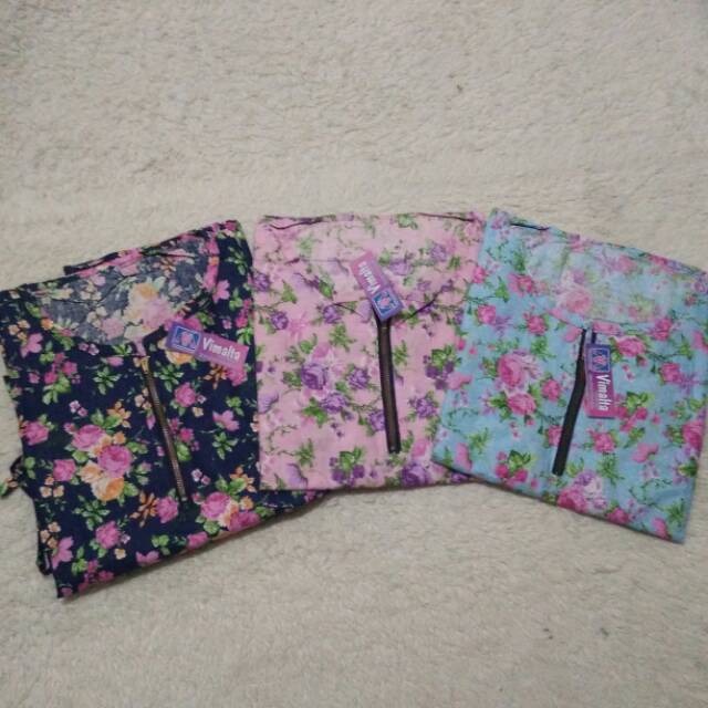 Gamis Katun Motif Bunga