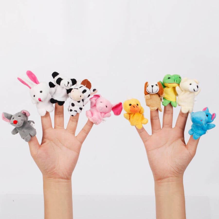 Boneka jari hewan binatang mainan / ANIMAL Finger PUPPET / Boneka Jari binatang / 1 Set ( 10pcs )